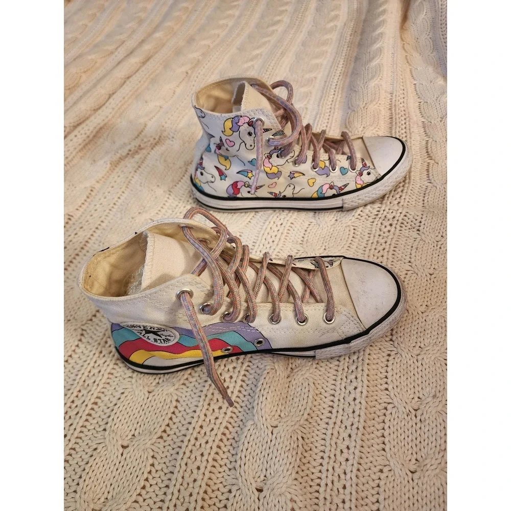 Converse Chuck Taylor All Star Hi Unicorn Rainbow Kids Shoes Size 3 663994C